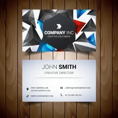 black and colored elegant business card