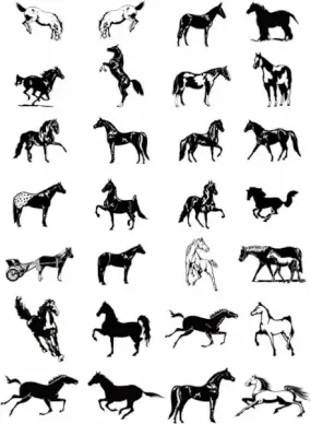 black and white horse clip art pictures