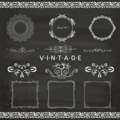 black and white vintage pattern borders