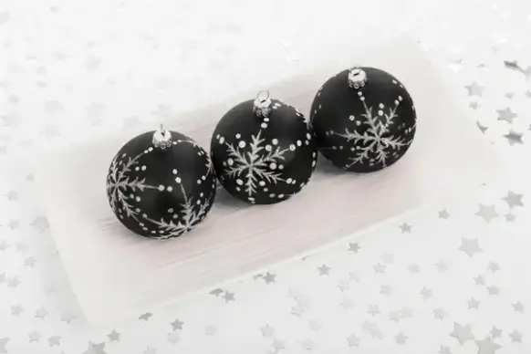 black bauble decorations