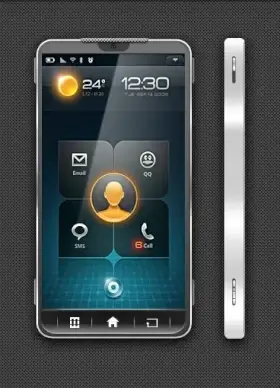black cool music to send phone psd layered