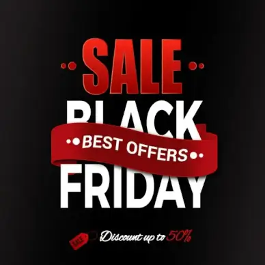 black friday banner curved design on black background