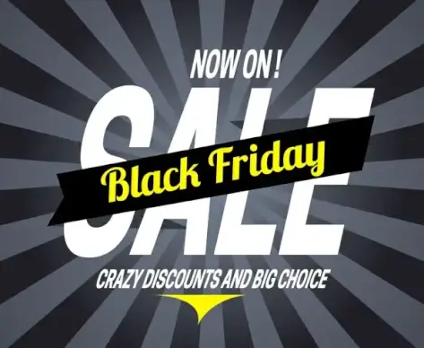 black friday banner design on rays background