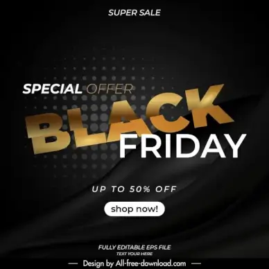 black friday banner template modern dark design