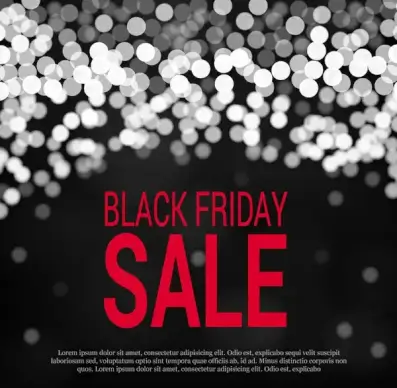 black friday banner with dark blurred sparkle background