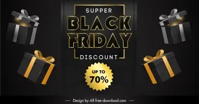 black friday discount banner template elegant presents