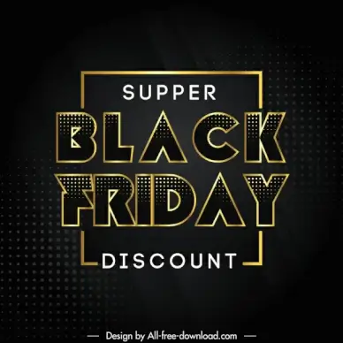 black friday poster template luxury golden black texts