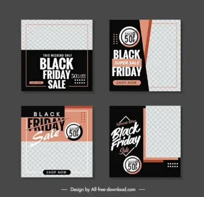 black friday sale posters elegant checkered contrast decor
