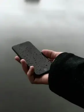 black iphone water drops