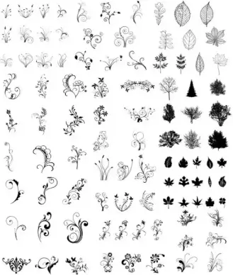 black leaves vector