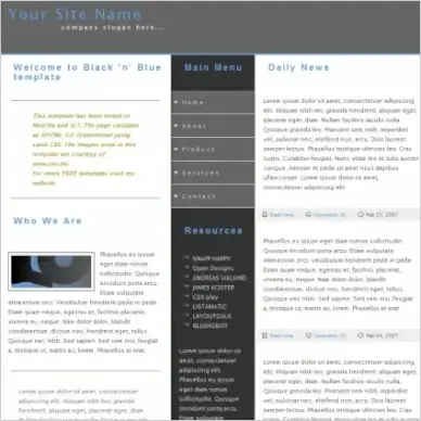 Black ‘n’ Blue Template