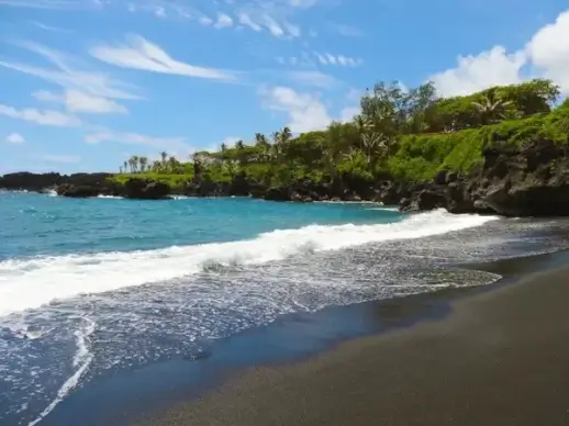 black sand beach hawaii