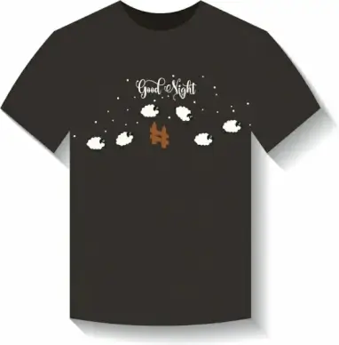 black tshirt template dream design sheeps counting decor