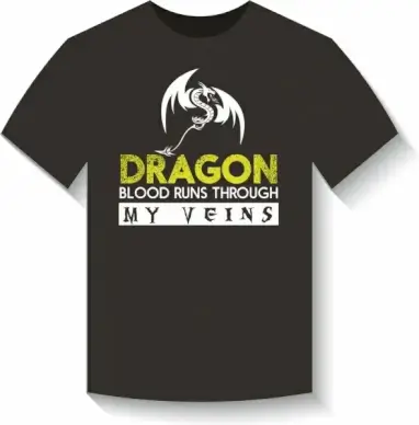 black tshirt template western dragon icon texts decoration