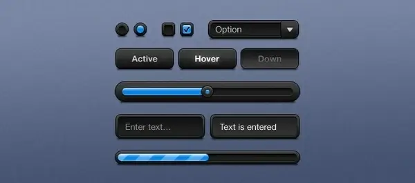 Black UI Elements