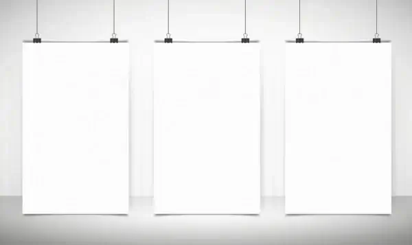 blank banner templates white vertical mockup design