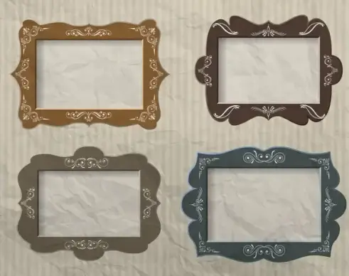 blank colored vintage frames vector illustration