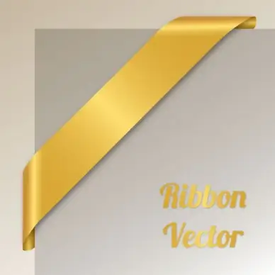 blank golden corner ribbon