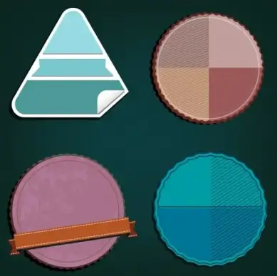 blank labels templates triangle serrated circle decoration
