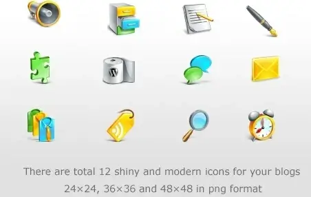 Blogging Icons Set icons pack