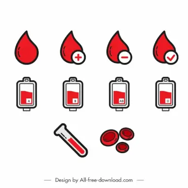 blood icon sets flat classical symbols sketch