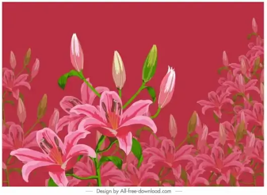 blooming lily painting dark colorful classic decor