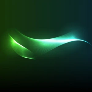 blue and green tones wave line on dark light background vector graphic