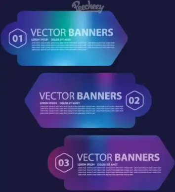 blue banners set
