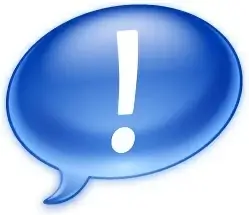 Blue chat bubble warning sign