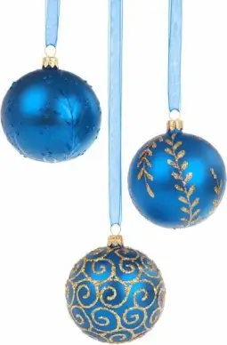 blue christmas baubles