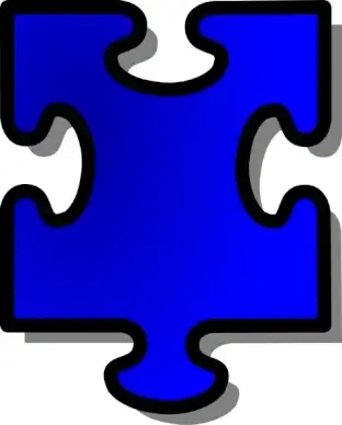 Blue Jigsaw Piece clip art