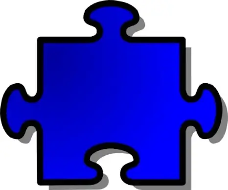 Blue Jigsaw Piece clip art