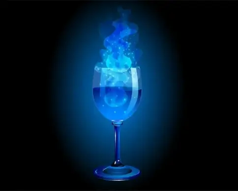 blue magic wine glass