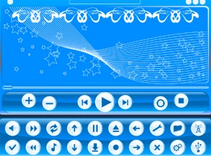 blue media player vector skin