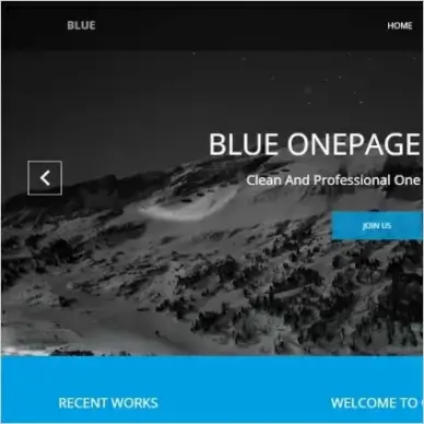 blue one page website template