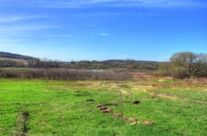 blue skies and landscape on the ice age trail wisconsin