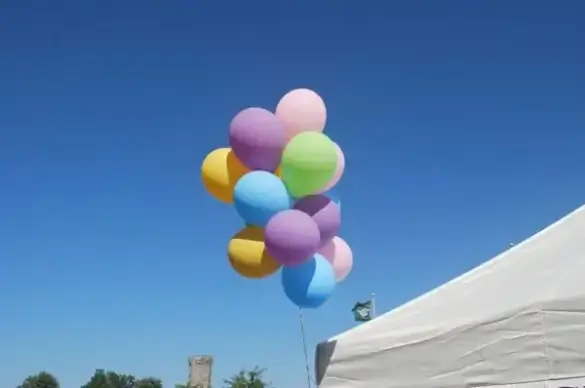 blue sky and balloons