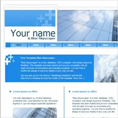 Blue Skyscraper Template