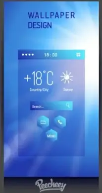 blue styled weather application design for mobile devices