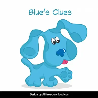 blues clues character icon cute cartoon puppy sketch