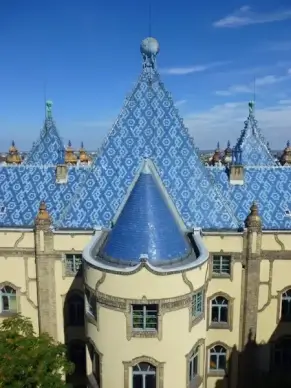 blue-sky zsolnay roof geological institute