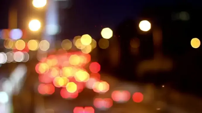 blurred clip of crowded cars moving on road