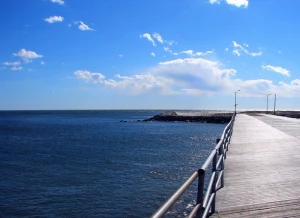boardwalk ocean water