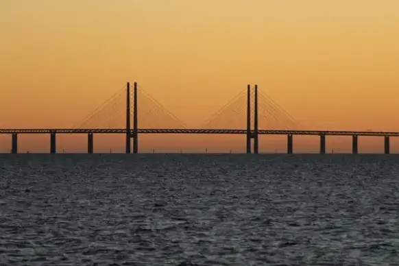 boat bridge electricity energy evening light pier