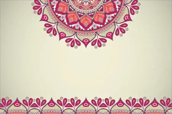 boho tribal pattern template symmetric flat floral leaves shapes decor