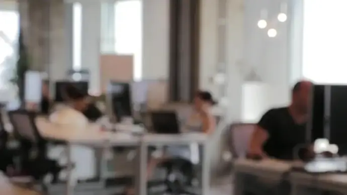 bokeh clip of open working environment