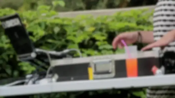 bokeh clip of woman excited with outdoor music