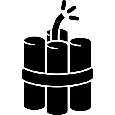 bomb sign icon flat silhouette sketch