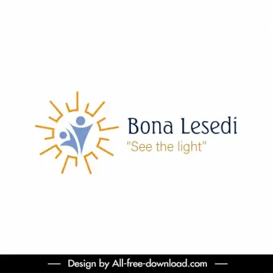 bona lesedi logo template isolated human icons circle light sketch