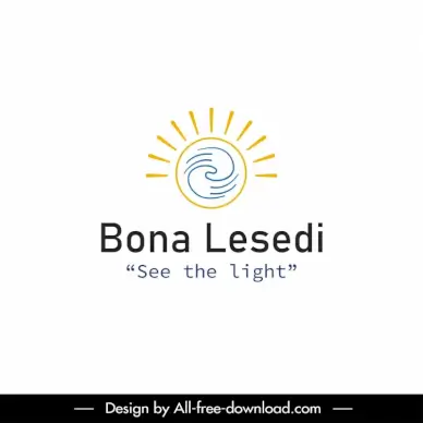 bona lesedi logotype flat handdrawn classic circle light rays sketch